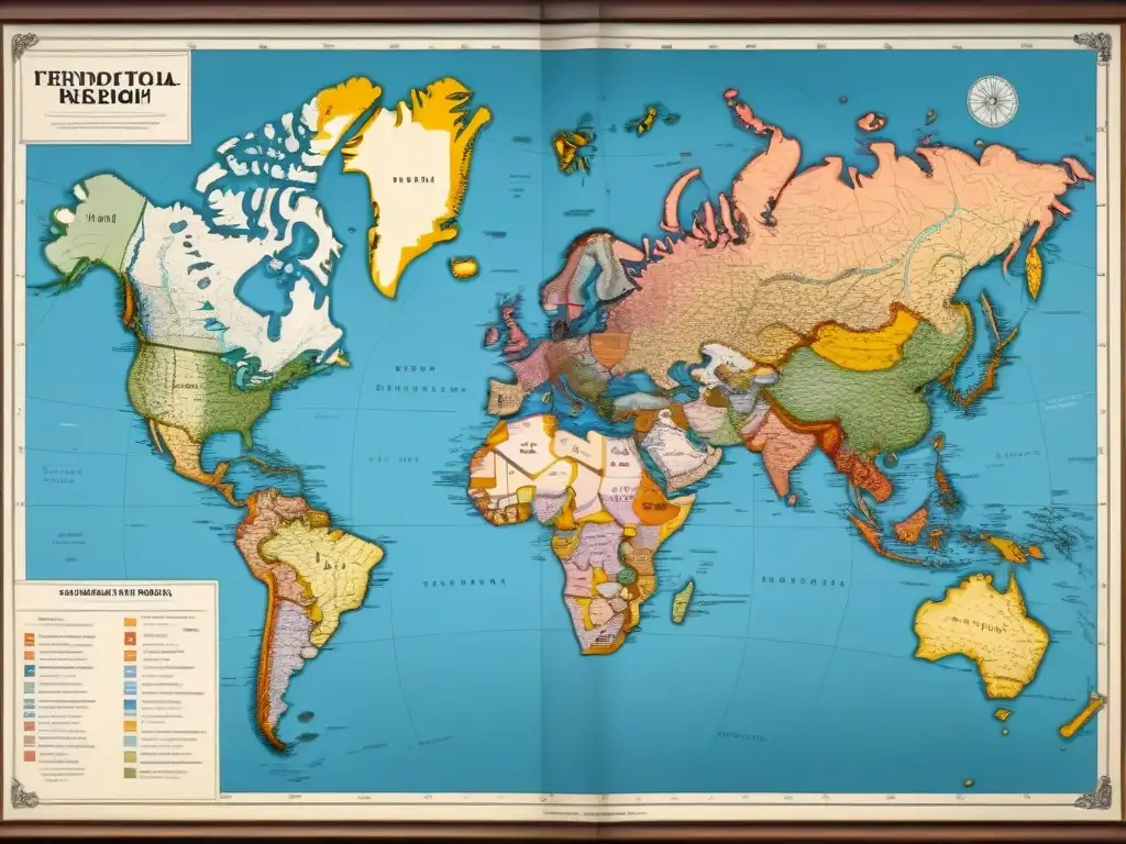 Mapa detallado de conflictos del siglo XX, con fronteras, nombres de países y batallas marcadas