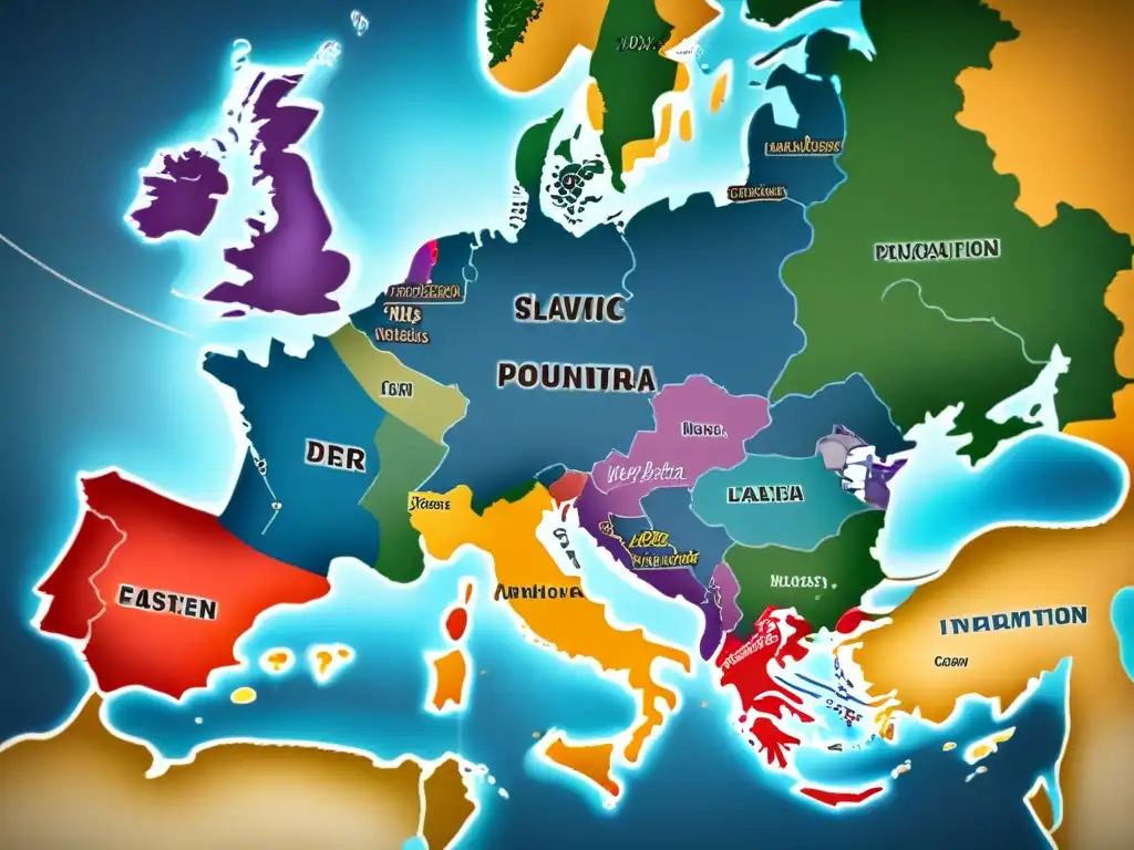 Mapa detallado de Europa del Este con fronteras cambiantes y movimientos de población durante la Guerra Fría