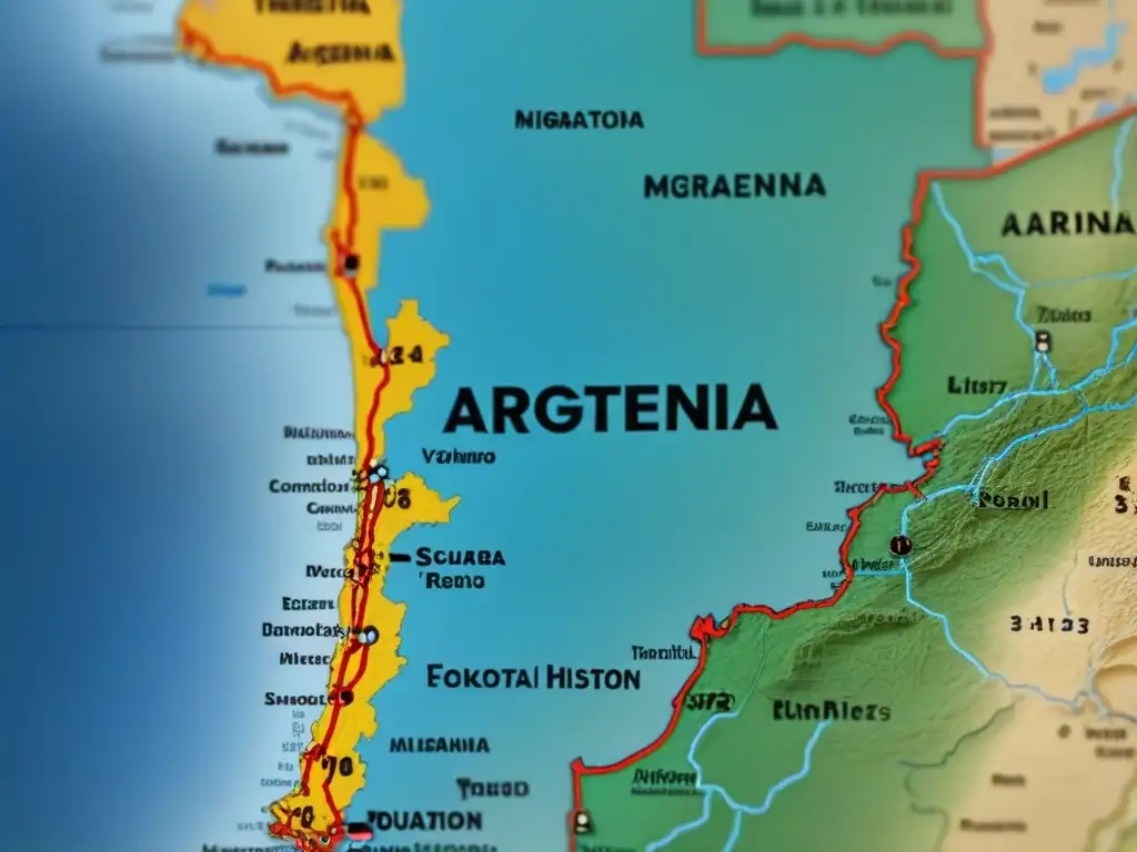 Mapa detallado de Argentina con historia de apellidos por inmigración