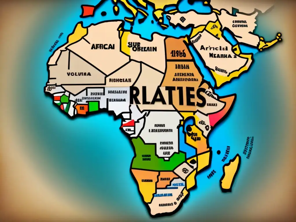 Un mapa detallado de África, mostrando la historia social de apellidos con influencias culturales y migratorias