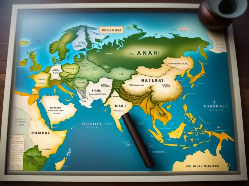 Un mapa detallado del Imperio Otomano con evolución de apellidos, ciudades y símbolos culturales