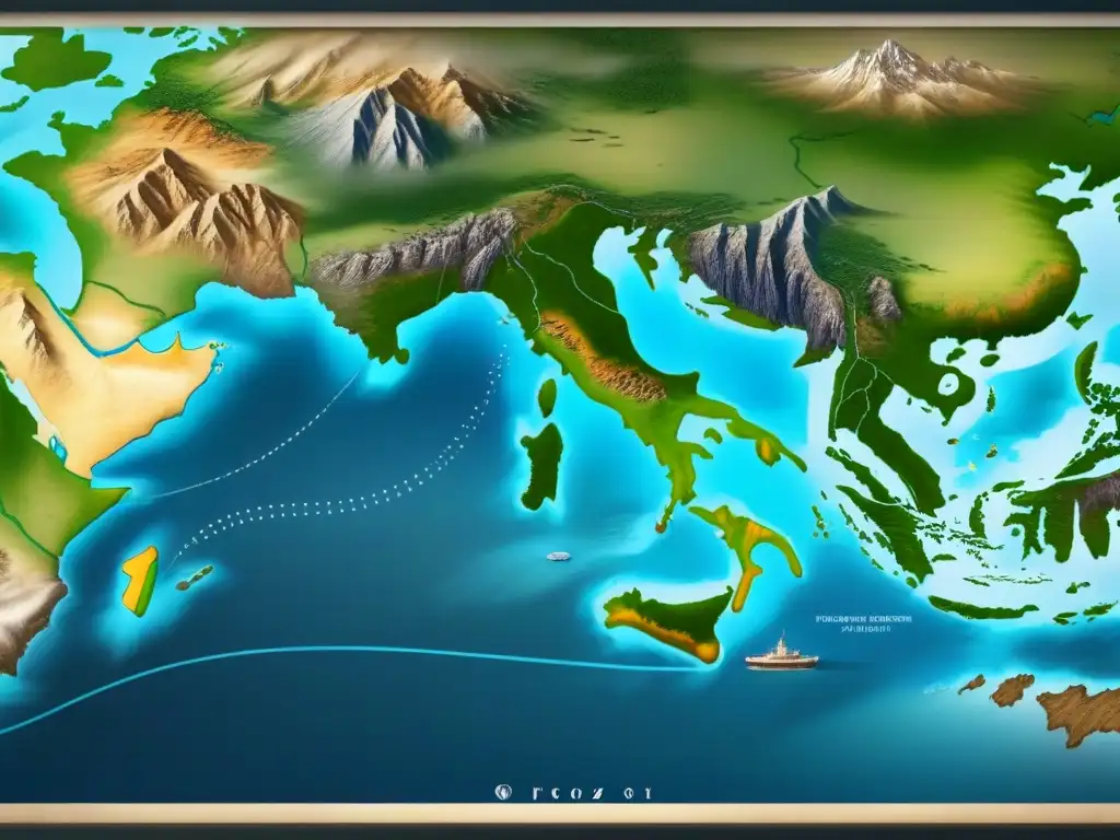 Mapa detallado de la migración de la familia Corzo a lo largo de la historia, marcando lugares importantes y ancestros