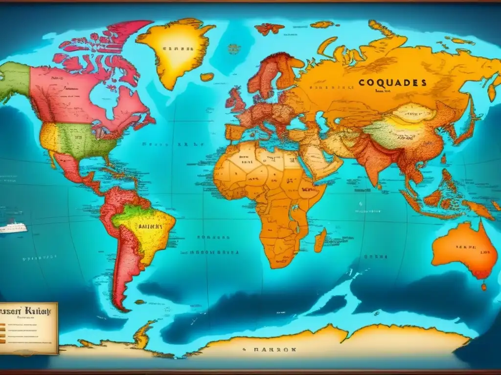 Mapa antiguo detallado del Nuevo Mundo con rutas de exploradores 'O' Mapa detallado del Nuevo Mundo con historias de apellidos O, rutas de exploradores y conquistadores
