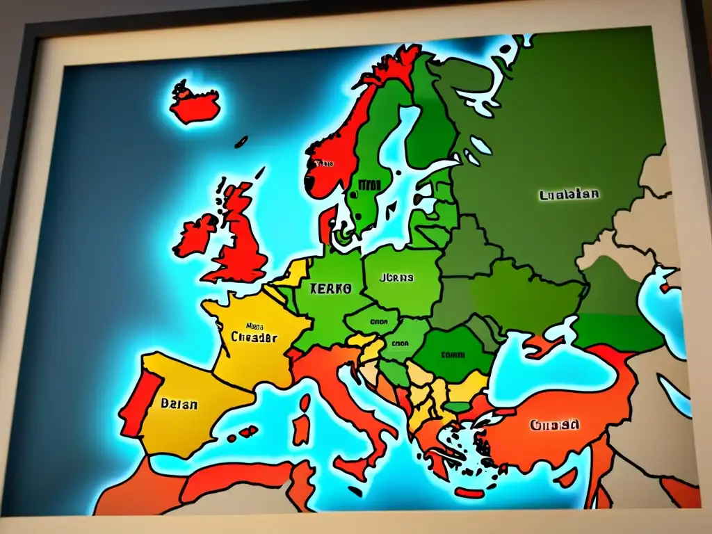 Mapa detallado de Europa con origen apellidos europeos cruzadas, rutas de cruzados y evolución de apellidos