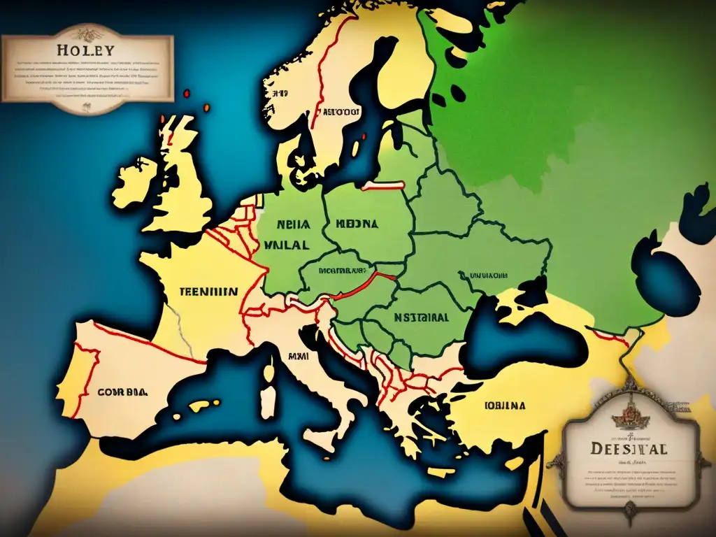 Mapa detallado de peregrinaciones medievales en Europa, revelando rutas y sitios sagrados