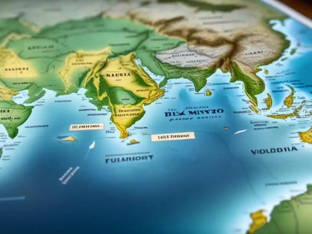 Un mapa detallado en 8k de las rutas comerciales y expediciones de la familia Polo, transmitiendo su legado como exploradores