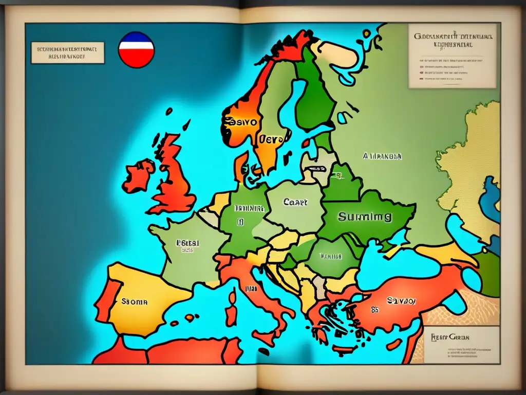 Un mapa detallado del siglo XVII de Europa con la historia del apellido Savoy