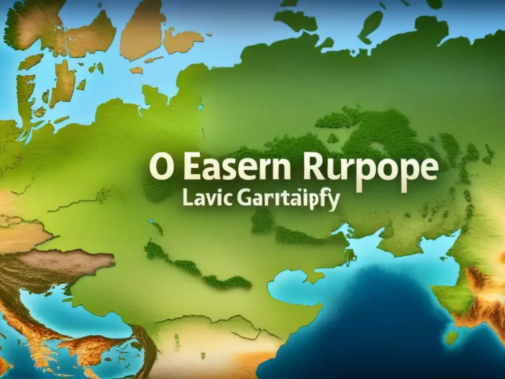 Mapa detallado vintage de Europa del Este con evolución de apellidos eslavos con O, caligrafía e hitos históricos destacados