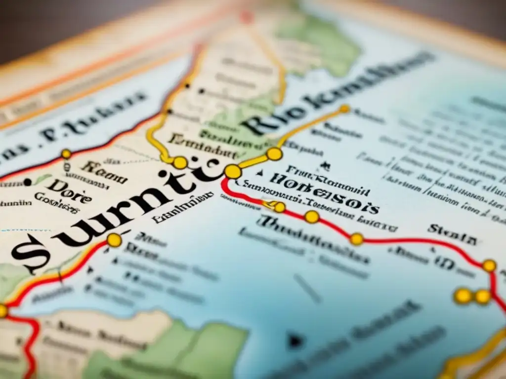 Mapa vintage de evolución de apellidos: cambios lingüísticos destacados Mapa genealógico detallando cambios fonéticos en apellidos a lo largo del tiempo, con caligrafía ornamental y toques de acuarela