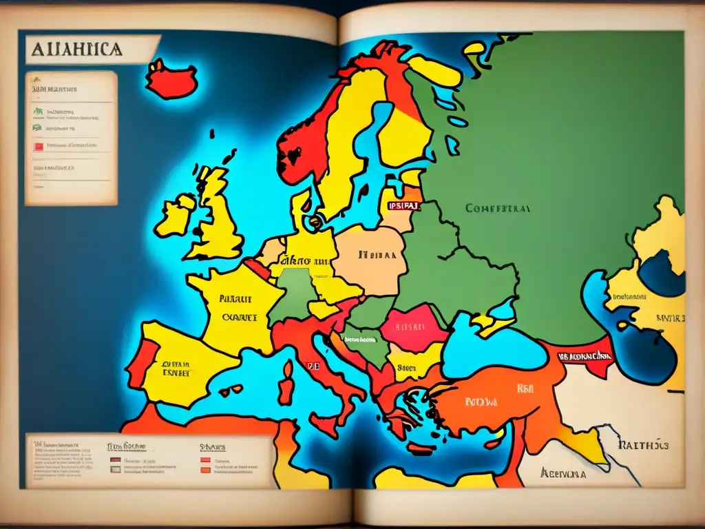 Mapa medieval detallado con rutas comerciales y crestas heráldicas de familias nobles