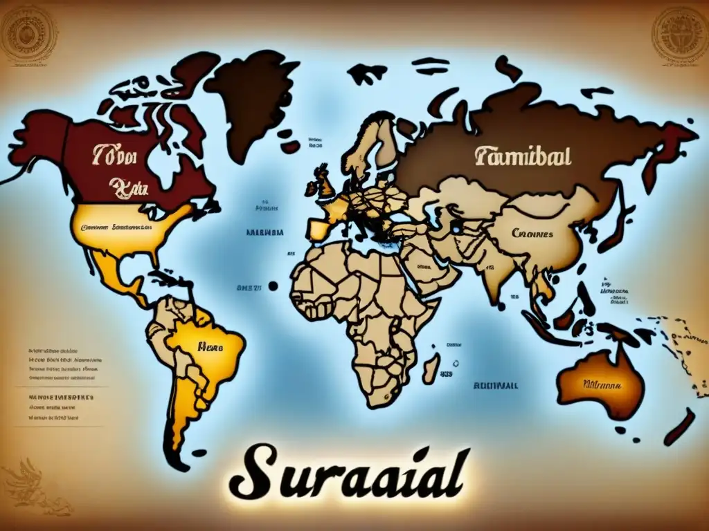 Mapa detallado de apellidos con R: historia y cultura global Mapa vintage detallado de apellidos con R resaltando su significado cultural y conexiones históricas