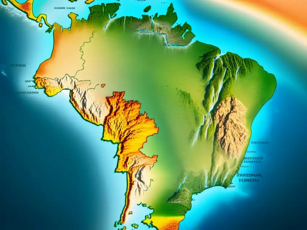 Mapa vintage detallado de Brasil que muestra la diversidad cultural en los apellidos brasileños