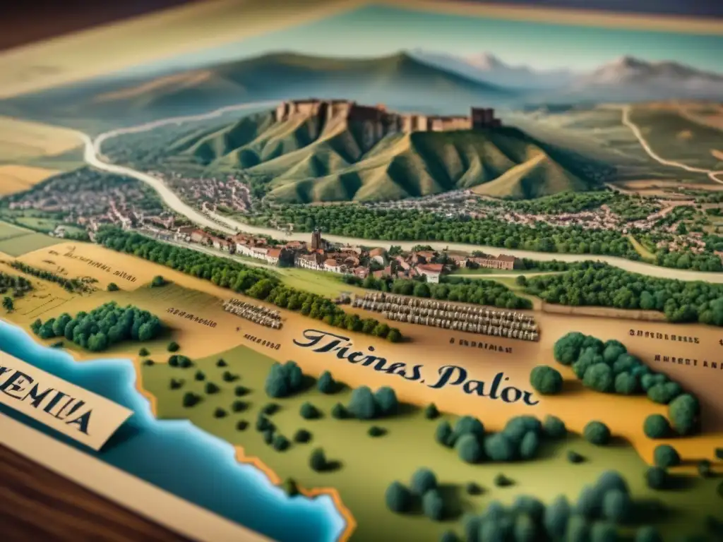 Mapa vintage detallado de la región de Palencia, con historia apellidos Palencia genealogía