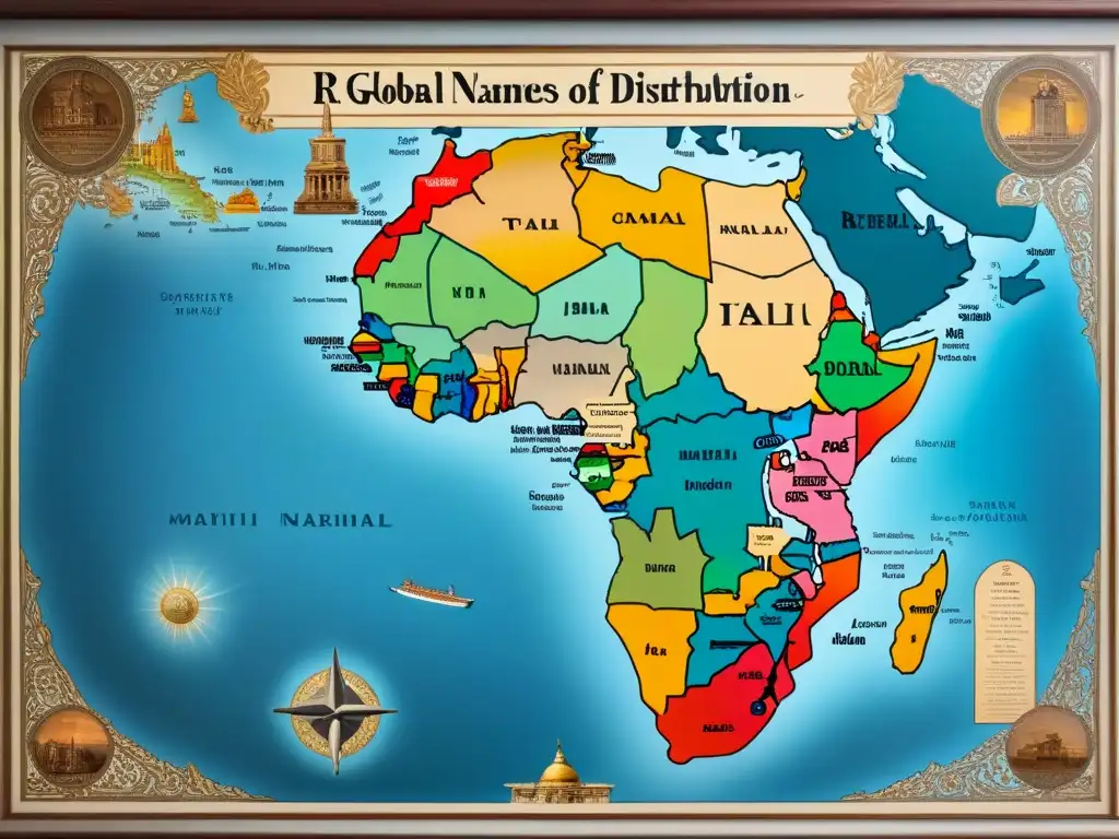 Mapa detallado de apellidos con la letra 'R' y símbolos culturales Mapa vintage detallado con significado cultural de apellidos con R en todo el mundo