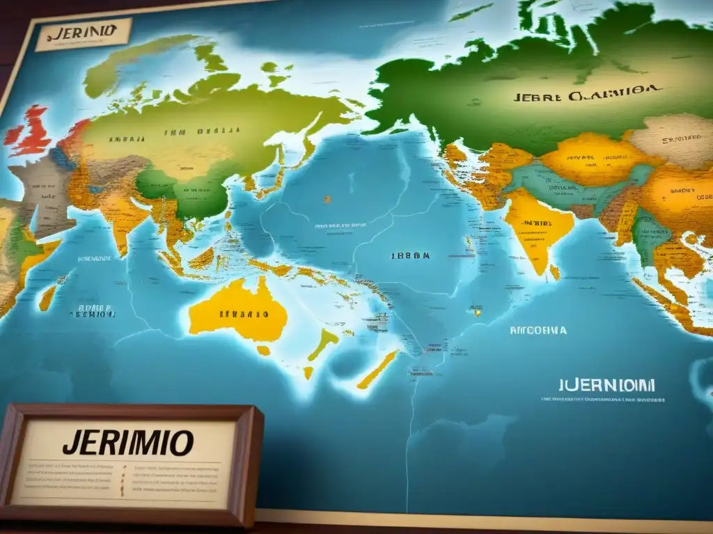 Mapa vintage de la distribución del apellido 'Jerónimo' en distintas regiones