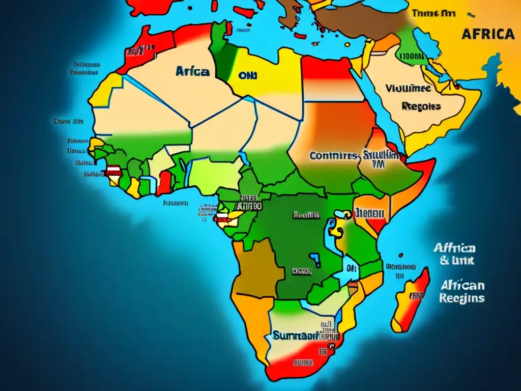 Mapa vintage de África con diversidad cultural y orígenes de apellidos africanos