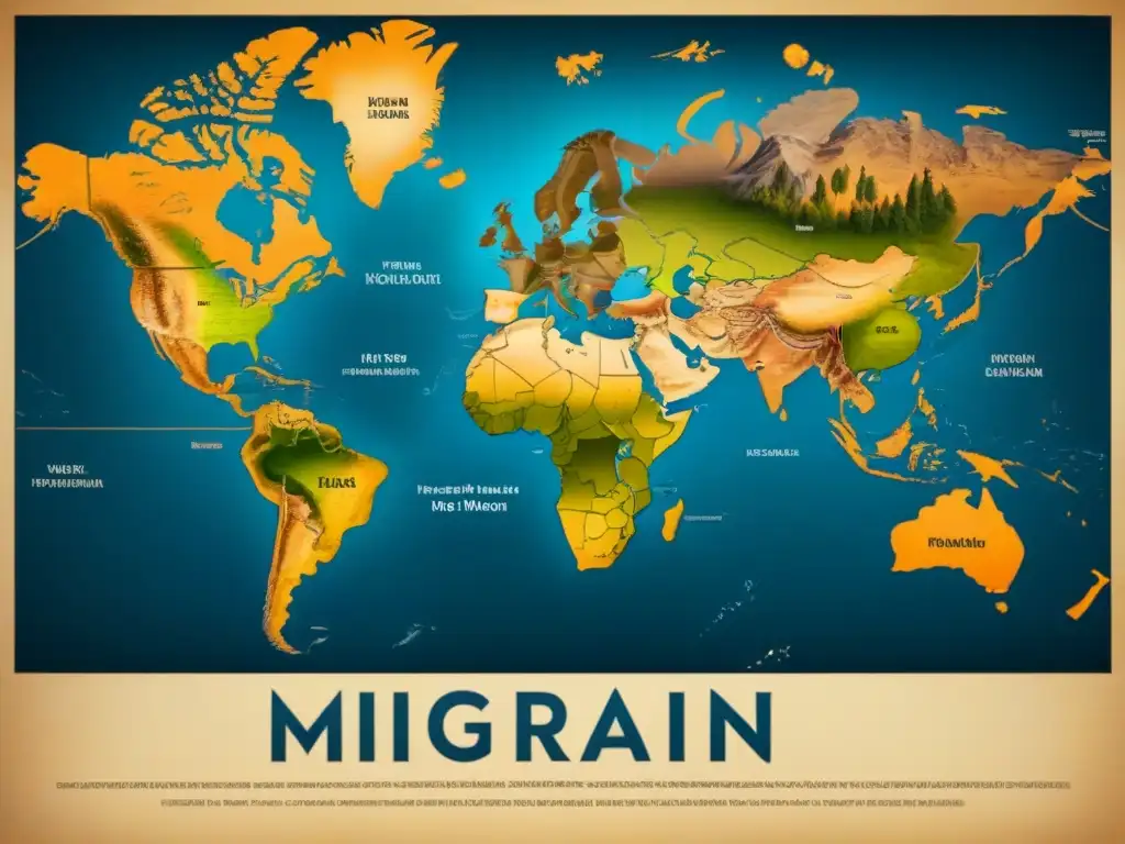 Mapa vintage de migración de apellidos: Origen y evolución de apellidos a través de las fronteras