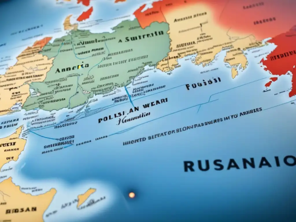 Mapa vintage detallando migraciones de apellidos rusos y polacos a América durante la Guerra Fría