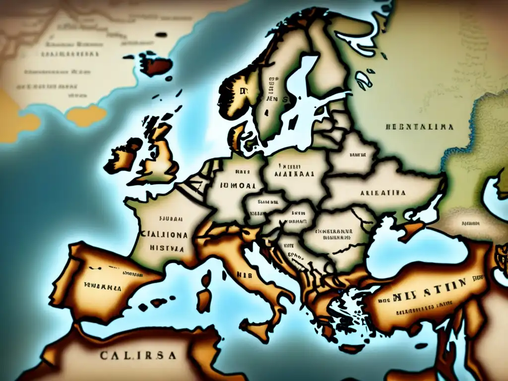 Un mapa vintage detallando las rutas migratorias de familias judías con apellidos que empiezan con 'I', evocando misterio y conexiones genealógicas