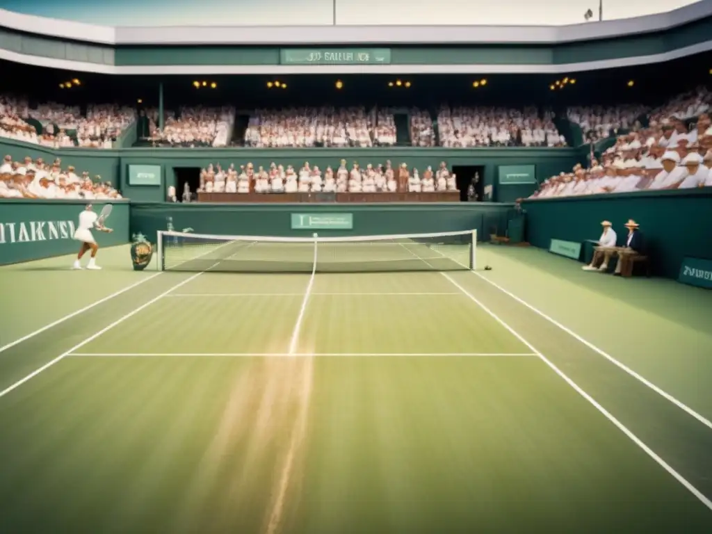 Partido de tenis vintage en el siglo XX con esencia nostálgica