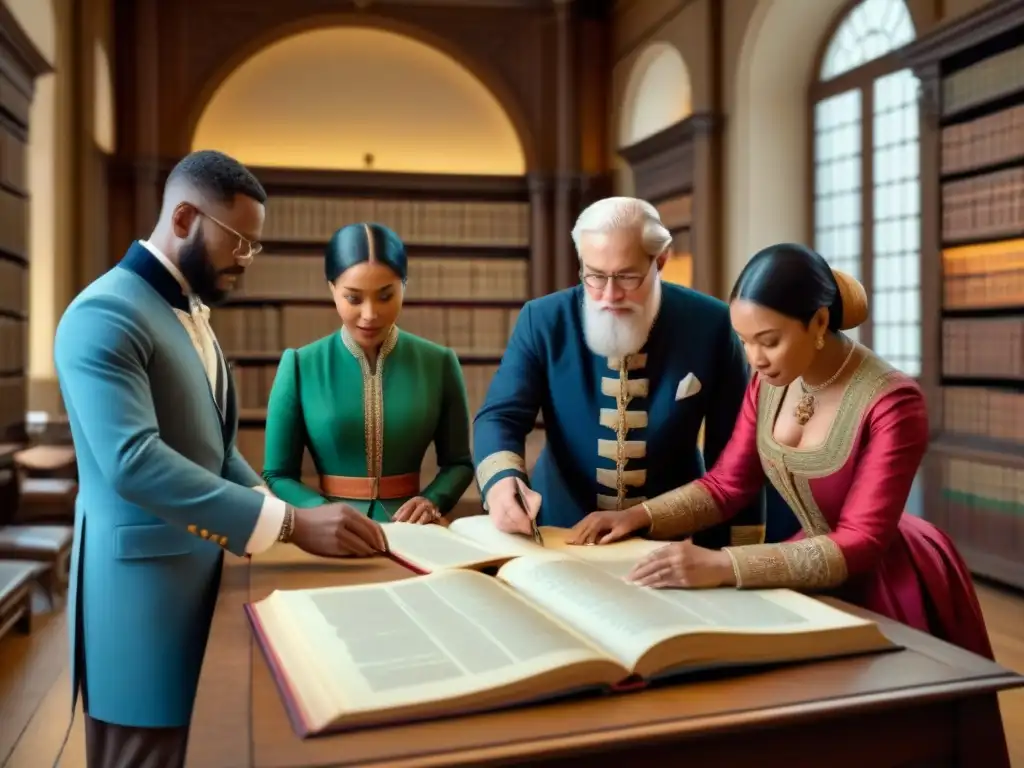 Viaje multicultural de genealogía por países, raíces y culturas en una biblioteca histórica